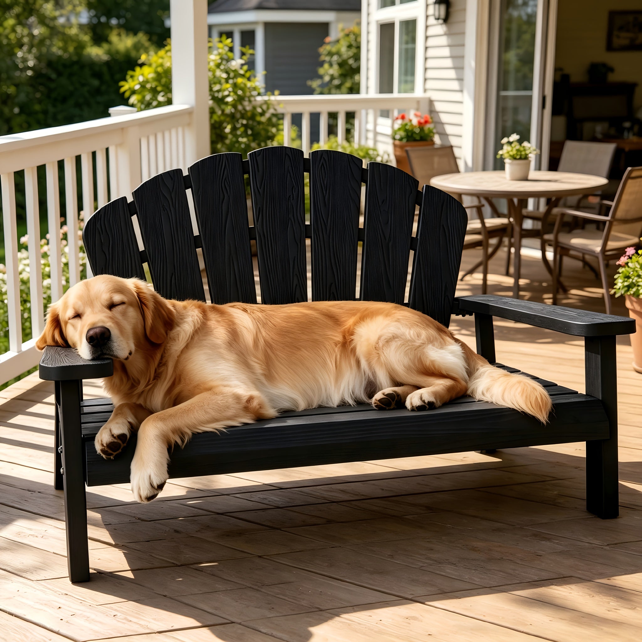 Limited Time Offer Only 5 Units Available at 5999 Outdoor Dog Bed Resin Dog Chair with Armrests 66 Lbs LoadBearing Elevated Dog Sofa Sturdy  EasytoClean Pet Furniture for Large Dogs Perfect for Patio Yard Living Room